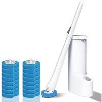 PAWNORA 16pcs Disposable Toilet Brush & Holder in White
