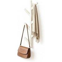 EONLION Wall Mounted Coat Rack 6 Hooks Space Saving Metal Hall Tree White | Size: 100 cm