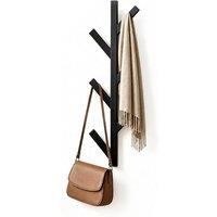 EONLION Wall Mounted Coat Rack 6 Hooks Black | Size: 1000mm 2000mm