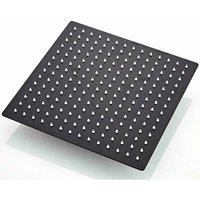PAWNORA Rainfall Shower Head 10inch-25cm (Square)-Black in Black