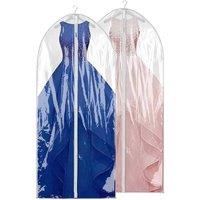 PAWNORA 2x 72" Long Dress Bags Clothes Suit Covers in Clear