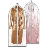 PAWNORA 2x 60" Long Dress Bags Clothes Suit Covers in Clear