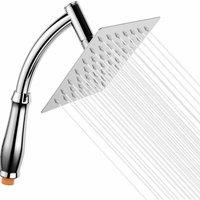 PAWNORA 8 Large Square Shower Head Chrome Stainless Rainfall Bathroom in Silver | Size: 10000mm x 520mm