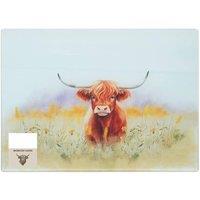 PAWNORA 37cm Highland Cow Glass Chopping Board Kitchen Worktop Saver | Size: 100 cm x 100 cm