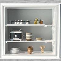 FORGEVIO 30-40cm Extendable Cupboard Storage Shelves Closet Cabinet in White | Size: 0.6m2