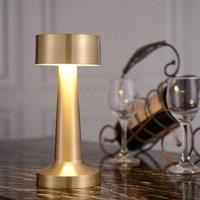 SPETLEK LED Table Lamp USB Rechargeable Lamp Dimmable in Gold