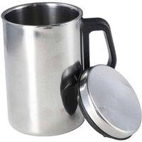 SPETLEK 350ml Double Walled Stainless Steel Travel Mug Lid Thermal in Silver | Size: 100 cm x 15 cm