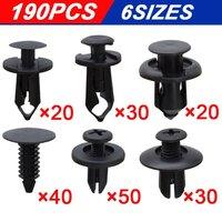 SPETLEK 190PCS Car Body Plastic Auto Fasteners Push Trim Clips Pin in Black | Size: 1000mm x 400mm