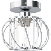 Emitto Crystal Ceiling Light Semi Flush Mount Chandelier Modern Hallway in Silver