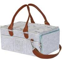 Dekko Nappy Caddy Organiser Baby Diaper Storage Bag Shoulder Strap Portable in Grey