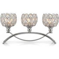 Levede Candle Holders Silver Arch Crystal Decoration Tealight Candlestick