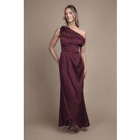 Coast Women's Fallen Shoulder Bow Detail Bridesmaid Maxi Dress in Malbec | Size: 10