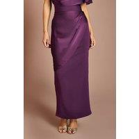Coast Women's Drape Front Skirt With Ruffle Back in Plum | Size: 14