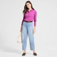 Lands' End Women's Petite Long Sleeve Supima Cotton Polo Shirt in Purple | Size: Medium