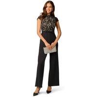 Adrianna Papell Women's Combo Crepe Jumpsuit in Black | Size: 10