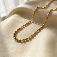 Harfi Women's 18ct Gold Plated Classic Ball Bead Extra Long Chain | Size: 24 inches