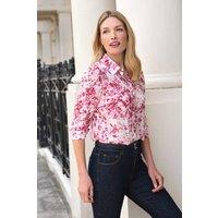 Pure Collection Women's Washed Silk Shirt in Bright Pink | Size: 10