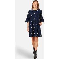Yumi Women's Cosmic Embroidered Cord Tunic in Dark Navy | Size: 10