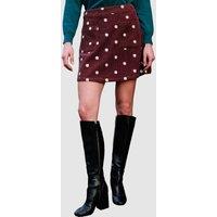 Yumi Women's Embroidered Cord Mini Skirt in Chocolate | Size: 10