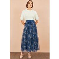Yumi Women's Navy Star Sparkle Tulle Skirt | Size: 16
