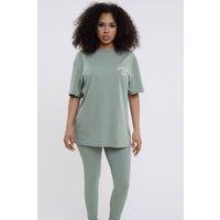 BCouture Women's Leggings & Oversized T-Shirt Set in Pale Green | Size: 2XL