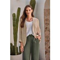 Pure Collection Women's Cotton Edge To Edge Cardigan in Natural | Size: 16
