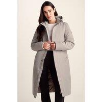 TOG24 Women's 'Dalton' Longline Waterproof Insulated Coat in Taupe | Size: 12