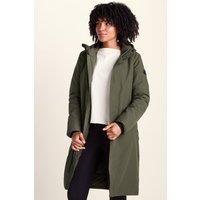 TOG24 Women's 'Dalton' Longline Waterproof Insulated Coat in Khaki | Size: 12