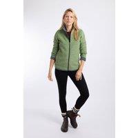 Weird Fish Women's Ariana Full Zip Grid Fleece in Light Green | Size: 22