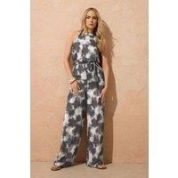 Long Tall Sally Women's Tall Tie Dye Halterneck Jumpsuit | Size: 22