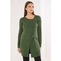 Star by Julien Macdonald Women's Eyelet Zip Up Cardigan in Green | Size: 14-16