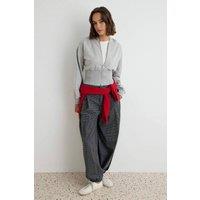 WOVCOR Women's Thick Hooded Zip Through Cropped Sweatshirt in Grey | Size: XS