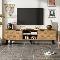 Rolipo Modern Wood TV Cabinet 160cm Media Console With 2 Doors in Brown
