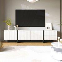 Rolipo 190 cm Black & White TV Cabinet with 3 Doors & 2 Drawers