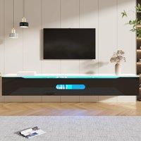 Rolipo Black & White TV Cabinet 180cm High Gloss TV Stand Wall Mounted