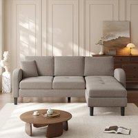 Rolipo Dark Grey L-Shaped Corner Sofa 3-Seater Reversible Chaise 166cm