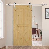 STILVORA Sliding Door Track Kit 186 cm for Single Door in Silver