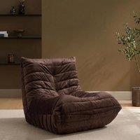 OHS Matte Velvet Bean Bag Chair Lazy Sofa Floor Reading Couch in Dark Brown