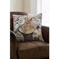 House of Norris Sakura Sunshade Velvet Mink Printed Cushion 50 x 50cm with Satin Trim | Size: 50 cm x 50 cm