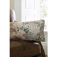 House of Norris Sakura Sunshade Velvet Mink Printed Cushion 30 x 80 cm with Satin Trim