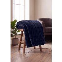 Deyongs Hockley Supersoft Fux Quilted Throw in Midnight | Size: 130 cm x 150 cm