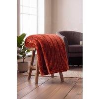 Deyongs Hockley Supersoft Fux Quilted Throw in Terracotta | Size: 150 cm x 200 cm