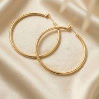 Harfi Women's 18ct Gold Plated 50mm Everyday Hoop Earrings | Size: 5 cm