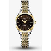 Rotary Women's Ultra Slim Two Colour Brown Dial Watch LB08011/49