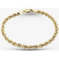 T.H.Baker Women's 9ct Yellow Gold 7.5 Inch Rope Chain Bracelet HLRP-420-9Y-7.5