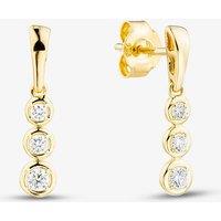 T.H.Baker Women's Gold Plated 0.25ct Lab Grown Diamond Triple Drop Earrings LGE46753-25