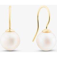 T.H.Baker Women's 9ct Yellow Gold Freshwater Pearl Fixed Hook Earrings EOZ70073YG