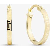 T.H.Baker Women's 9ct Yellow Gold Patterned Hoop Earrings E-RTGS-21515-9Y