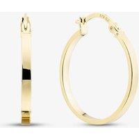 T.H.Baker Women's 9ct Yellow Gold Flat Hoop Earrings E-RTPS-21520-9Y