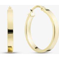 T.H.Baker Women's 9ct Yellow Gold 3mm Flat Hoop Earrings E-RTPS-31520-9Y